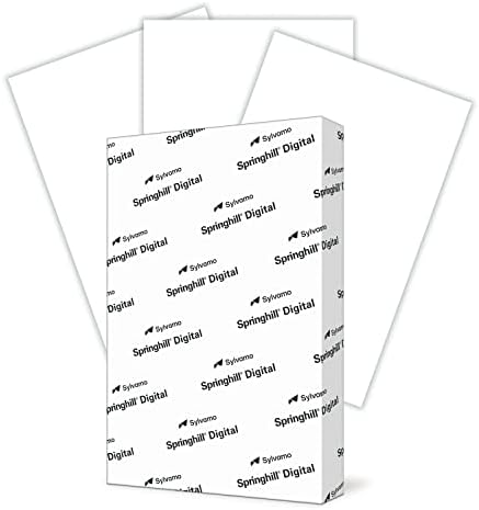 Springhill White 8.5” x 11” Cardstock Paper, 90lb, 163gsm, 250 Sheets (1 Ream) – Premium Lightweight Cardstock, Printer Paper with Smooth Finish for Greeting Cards, Flyers, Scrapbooking – 015101R