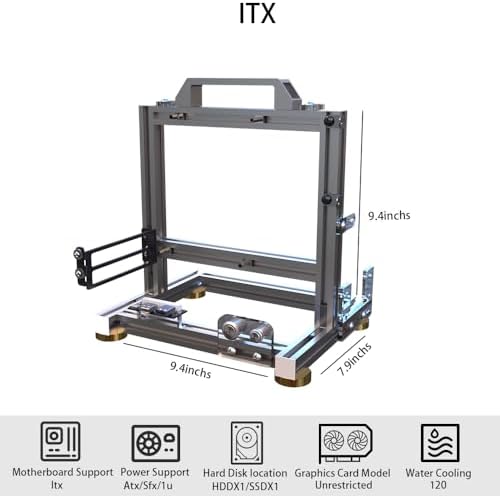 DIY Open Frame PC Chassis, Aluminum Computer Case, Supports ITX Motherboard, Excellent Cooling, Type-C Support