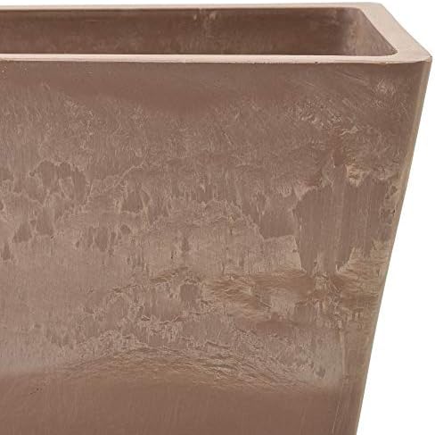 Arcadia Garden Products PSW U45CT Plastic/Stone/Wood Composite Simplicity Window Box, No Drainage Hole (Drillable), 17.5" x 7" x 6", Cement Color