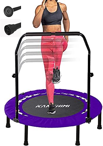 Kanchimi 40" 48" Folding Mini Fitness Indoor Exercise Workout Rebounder Trampoline with Handle, Max Load 330lbs