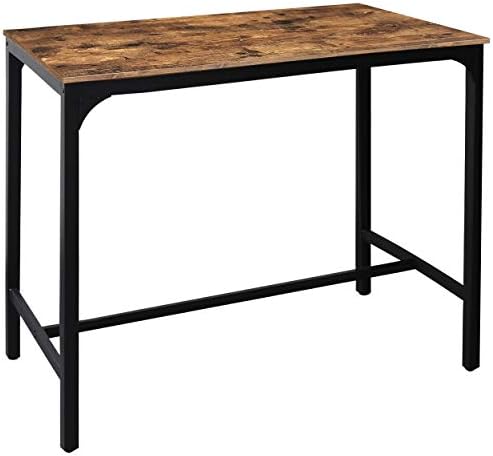 MUPATER 47'' Bar Table, Industrial Dining Table, High Top Table for 4, Tall Counter Height Pub Table for Dining Room, Kitchen or Living Room