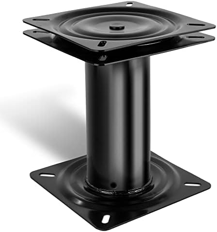Five Oceans 8-Inch Boat Seat Pedestal, Boat Seat Pedestals with Seat Mount 360-Degree Swivel, Steel with Black Powder Coat Finish, 6-7/8-Inch (174mm) Base - Universal Mounting - FO2896