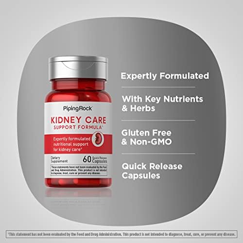 Piping Rock Kidney Support Supplement | 60 Capsules | Care & Restore Formula | For Men and Women | Non-GMO, Gluten Free