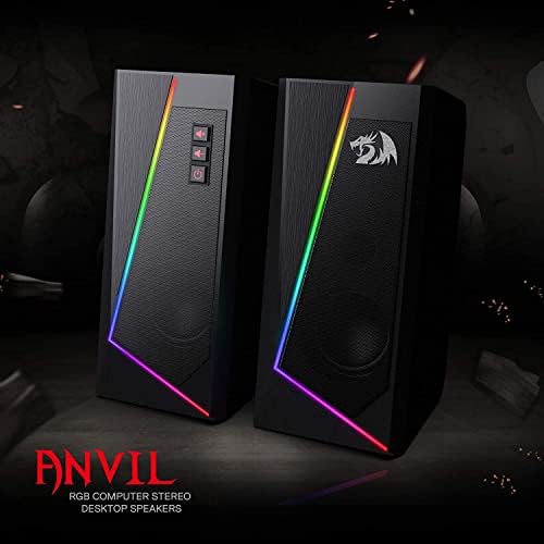 Redragon GS520 Wired 2.0 Channel Stereo Sound Desktop RGB Computer Speakers