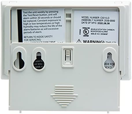 Kidde Carbon Monoxide Detector, 10-Year Battery Powered, Digital Display, LED Status Indicators, 85 dB Alarm, 3rd Edition