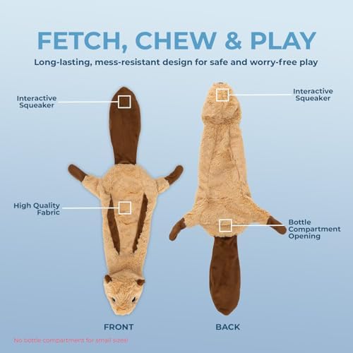 Best Pet Supplies 2-in-1 Stuffless Squeaky Dog Toys with Soft, Durable Fabric for Small, Medium, and Large Pets, No Stuffing for Indoor Play