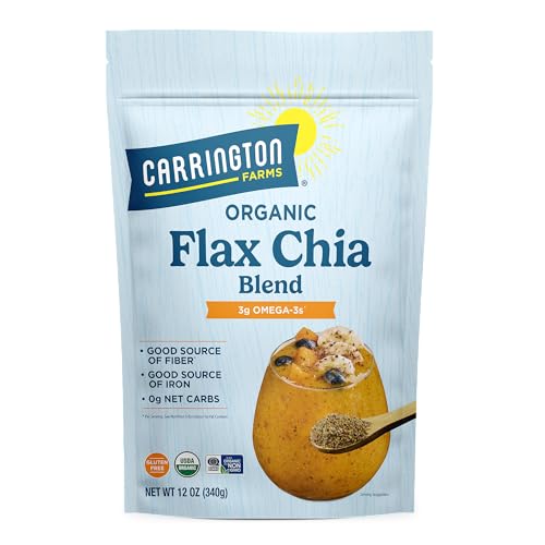 Carrington Farms Organic Milled Flax Seed 14 oz - Ground Flaxseed for Smoothies, Oatmeal, Baking & Vegan Egg Substitute | Omega-3, Fiber & Lignans | Vegan, Non-GMO, Gluten-Free