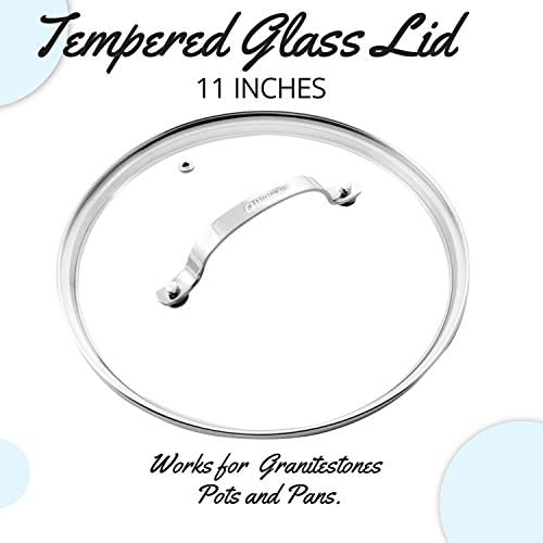 Granitestone Tempered Glass Lid 11-inch Clear Vented for Granitestone Frying Pan