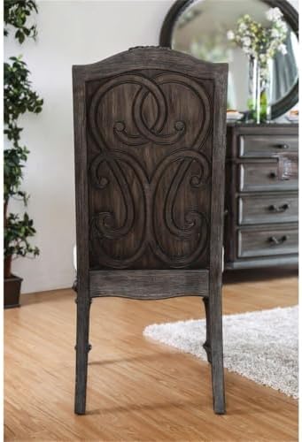 Furniture of America Clyde Fabric Padded Dining Chair in Natural Tone (Set of 2)