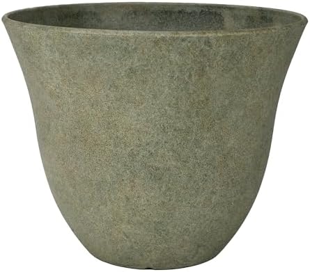 Honeysuckle Resin Planter, Durable Garden Pot, 13" Fossil | Hand-Painted Finish Plant Pots, Lightweight Indoor Outdoor Planter, UV-Resistant, Great for Patio, Home & Garden Decor Accent
