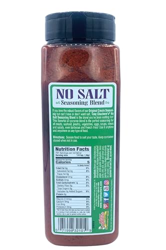 Tony Chachere's No Salt Seasoning - 20 oz Shaker Jar of Savory Spice Blend for Delicious, Healthy Meals, For Low Sodium Diets and Flavorful Seasoning