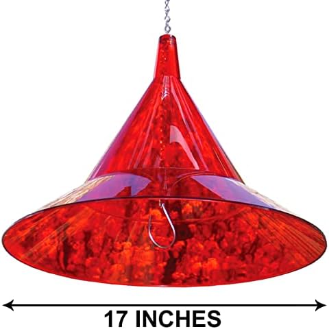 Squirrel Baffle - for Outside Bird House and Feeder Pole - Premium Large 17” Dome - by Arundale Made in USA (Crystal Clear)