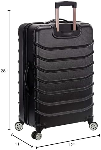 Rockland Speciale Hardside 2 Piece Expandable Spinner Luggage Set, (20"/28"), Black