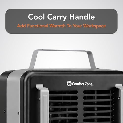 Comfort Zone Electric Portable Milkhouse Style Utility Space Heater with Adjustable Thermostat, Overheat Protection, and Safety Tip-Over Switch, Ideal for Garage or Greenhouse, 1,500W, CZ798