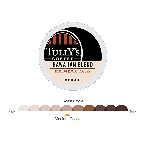 Keurig, Tully's Hawaiian Blend, Medium Roast Coffee Extra Bold 24 K-Cup Single Serve Packs