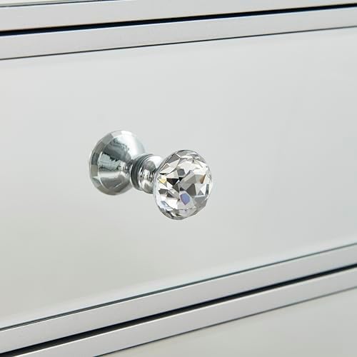 Furniturebox UK Venetian Mirrored Bedside Side Table Cabinet Modern 3 Drawer