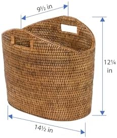 KOUBOO 1060135 La Jolla Oval Rattan Magazine Rack, Honey Brown