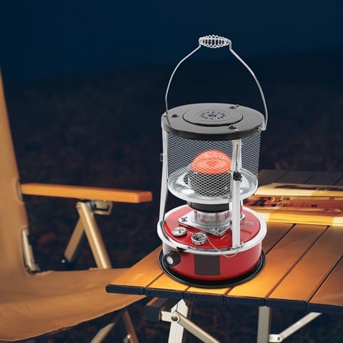 2 in 1 Portable Kerosene Heater & Stove Height Adjustable, 2600W Kerosene Stove, Non Electric Heaters for Indoor Outdoor, Emergency Oil Heater 107.64-161.46 ft²heating area for 15-17 hour(Black)