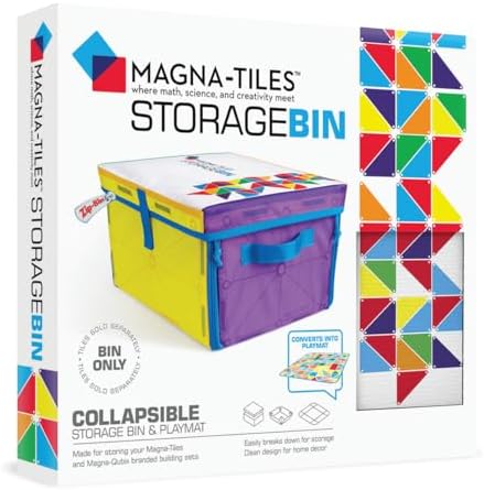 MAGNA-TILES Storage Bin & Interactive Play-Mat, The Original Magnetic Building Brand