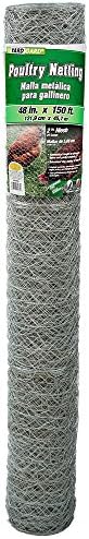 YARDGARD 2 Inch Poultry Netting, Chicken Wire Fence, 20 Gauge Galvanized Steel, Rabbit Fencing, Bird Enclosures, Garden Protection and Plant Support, 48 Inches x 150 Feet