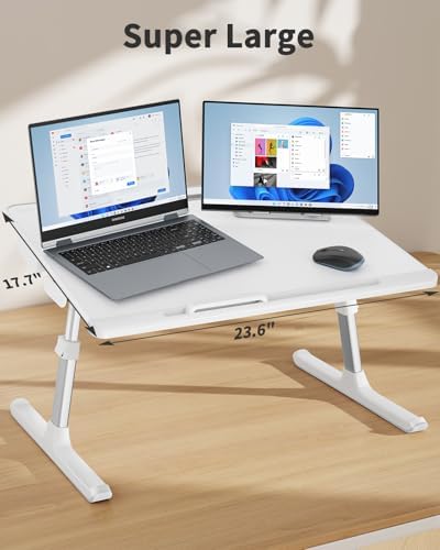 Laptop Lap Desk for Bed, SAIJI X-Large Adjustable Laptop Table