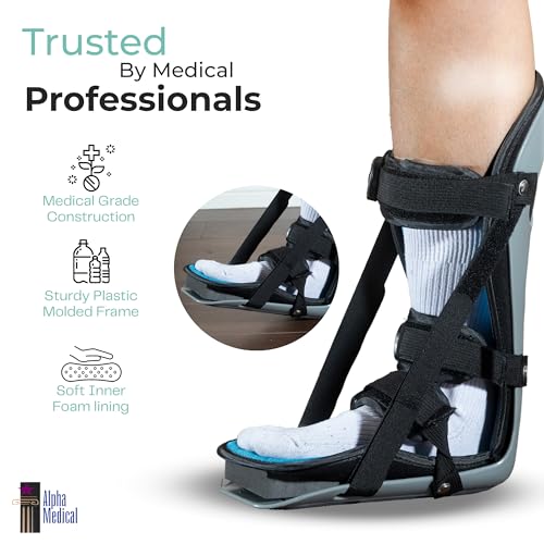 Plantar Fasciitis Adjustable Night Splint. Sleeping boot for foot stretching. P.F. Night Splint with wedge for dorsiflexion. Achilles tendonitis, Heel and Bone Spur, Tendon and Calf Stretching, Arch Pain Treatment. Fits Left & Right Foot. L4398 (Medium)