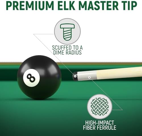 Players Set of One Piece House Pool Cue Sticks - Professional Quality for Commercial Or Residential Use (4 Cues)