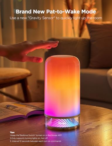 Govee RGBIC Smart Table Lamp 2, Touch Bedside Small Table Lamp (Corded) | LED Desk Lamp Compatible with SmartThings, Matter, Alexa