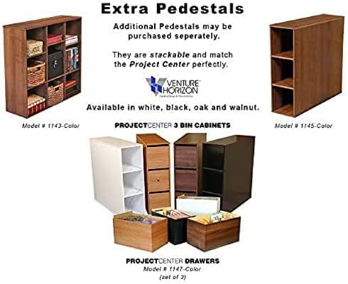 Venture Horizon Project Center Desk with Two 9-Cubby Bookcase (Oak)