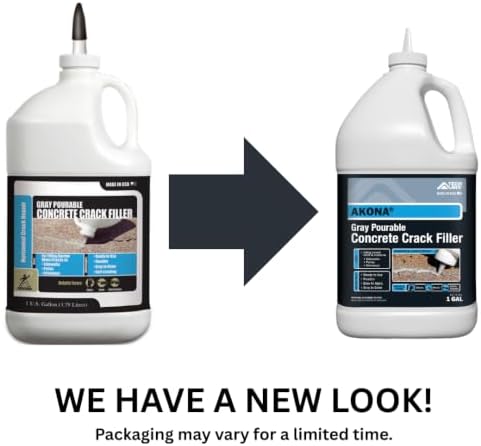 Gray Pourable Concrete Crack Filler, 1 Gallon | Liquid Cement Crack Filler for Concrete, Gallon Size, Pourable, Fills Cracks, Gray in Color, Driveways