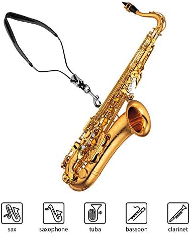 BestSounds Rinastore Saxophone Strap Genuine Leather Sax Neck Strap with Soft Thick Pad for Soprano Tenor Alto Sax and Clarinets Oboes1