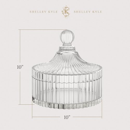 Shelley Kyle Large Lidded Crystal Puff Dish (Puff not Included)