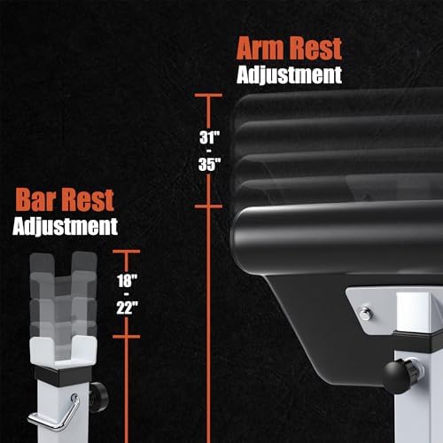 Adjustable Arm Preacher Curl Bench Bicep Strengh Bench Seated Strenghthen Training Isolated Barbell Dumbell Biceps Station for Home Gym