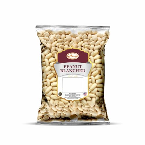 Aiva Blanched Peanuts Skinless, Blanched Raw, Uncooked Gourmet Quality Nut USA Grown 5 LB