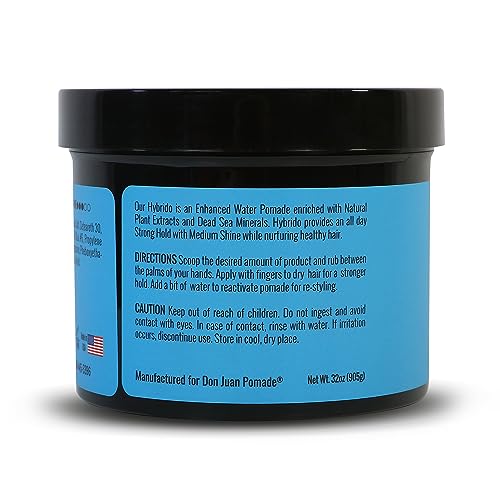 Don Juan Hybrido Pomade | Water Based | Strong Hold | High Shine | Natural Plant Extracts and Ocean Minerals | Summer Sea Breeze Scent, 4 oz.