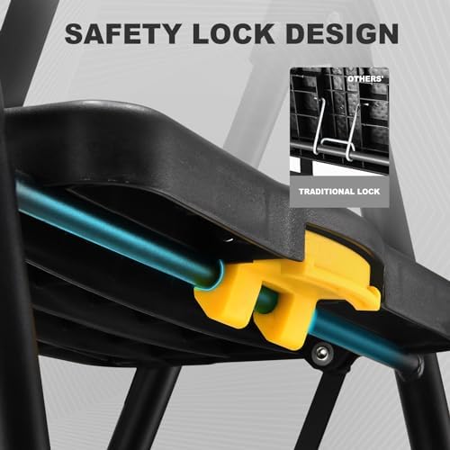 HBTower Step Ladder, Folding Step Stool with Wide Anti-Slip Pedal