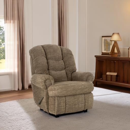 Stallion Big Man (Extra Large) King of Comfort Wallsaver Recliner I. Rated for Up to 500 Lbs. Ext. Length. 79". Seat Width. 25" Seat Height 22 ".