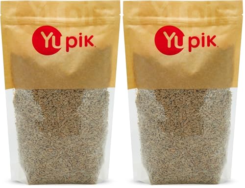 Yupik Roasted Sunflower Seeds, Unsalted, No Shell, 2.2 lb (35.2 oz), Gluten-Free, Vegan, Kosher, Shelled Seeds, Salt-Free, Source of Fiber & Iron, Plant-Based Protein, Savory Snack,For Baking,Topping