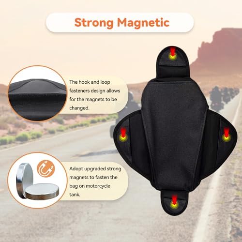 Dracarys Motorcycle Tank Bag - Oxford Saddle Black Motorbike Bag - Strong Magnetic Bag for Honda Yamaha Suzuki Kawasaki Harley