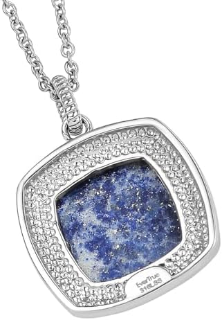 Lapis Lazuli 10.60 ctw Pendant Necklace in Stainless Steel 20 Inches