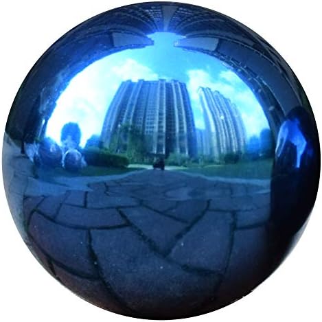 10 inch Gazing Ball, Blue Garden Sphere Mirror Globe Ball, Paint from Stainless Steel Hollow Ball, Polished Reflective Smooth Ball