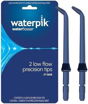 Waterpik Handheld Water Flosser Low-Flow Replacement Tips, 2 Count JT-360E | Genuine Waterpik Brand Precision Refill Nozzles Heads for Every Day Gum Health, Blue, Replace Every 6 Months