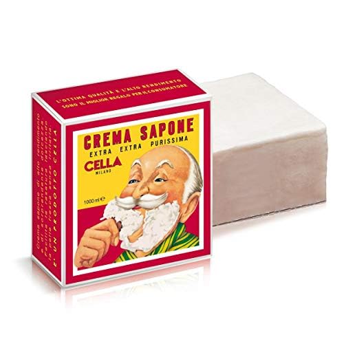 Cella Milano Almond Shaving Cream Soap Refill, 1 kg Professional Size | Fills Cella Tub 12 Times, Slick Lather With A Classic Almond Aroma