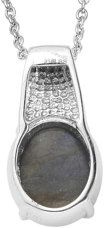 Labradorite 5.60 ctw Pendant Necklace in Stainless Steel 20 Inches