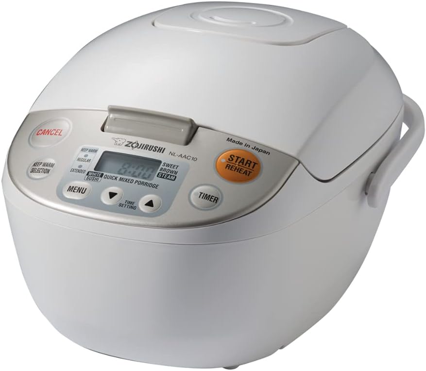Zojirushi Nl AAC10 Micom Rice Cooker and Warmer, 5.5 Cup, 1.0 L | LCD controls, steam, quick-cook and delay settings