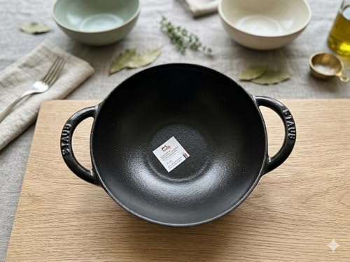 STAUB Cast Iron Baby Wok, 0.5-quart, Black Matte