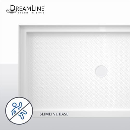 DreamLine SlimLine 36 in. D x 60 in. W x 2 3/4 in. H Right Drain Single Threshold Shower Base in White, DLT-1136602