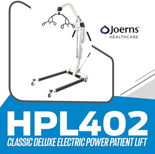 Joerns Hoyer HPL402 Classic Deluxe Electric Power Patient Lift | Safe Working Load 400 lbs.| Ergonomic Handle Grips | Adjustable U-Base