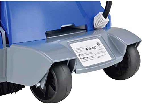 Global Industrial Mini Floor Scrubber With Floor Pads, 11" Cleaning Path | Dual Nylon Scrub Brushes, Cleans & Polishes Tile, Wood