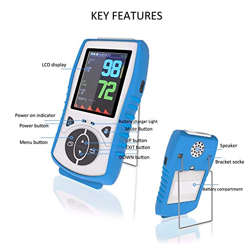 Plus Oximeter Veterinary Handheld Pulse Oximeter for SPO2, Heart Rate, Rectal Temperture, Include Rechargeable Battery (30-Day Guarantee)
